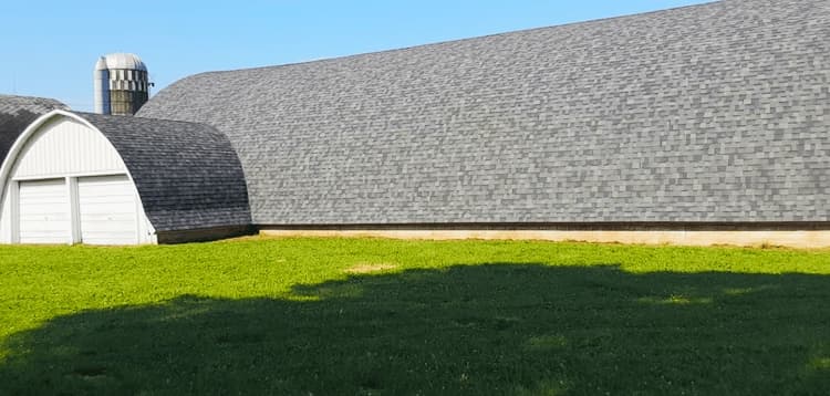 Shingle roofing finished project on a barn in Eau Claire WI